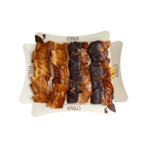 Safata de coca de vidre amb i sense xocolata
